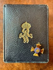 Etui für den Preußen Königlicher Kronenorden + Miniatur.