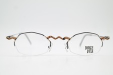 Vintage Brille DOLCE VITA by Casanova DVL-5 Gold Braun Metallic Halbrand 