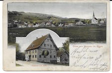 Gruss aus Weitnau im Allgäu Gasthof zum Adler Felle Litho 1906
