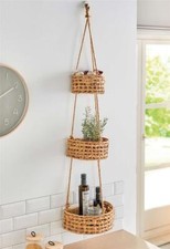 Hänge Etagere Wasserhyazinthe 3 Körbe, 90cm hoch, Gemüse Ampel Obst Korb