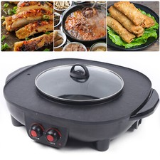 Elektrogrill Hot Pot Backofen Grillpfanne Rauchfreie Grillmaschine + Topfdeckel