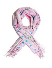 Schal mit Herzen Leo Muster LOVE Print Damen Tuch Fransen Viskose Kaschmir