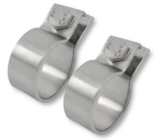 2 Rohrschellen Edelstahl DIN Ø 48mm (48,5) Massiv Breitbandklemmen Auspuff 71555