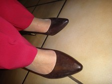 braune Buffalo Pumps, Vintage