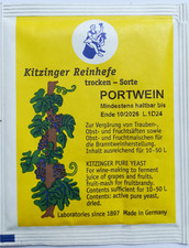 KITZINGER WEINHEFE TROCKENHEFE REINHEFE - Portwein -  für 10-50l Wein - Arauner