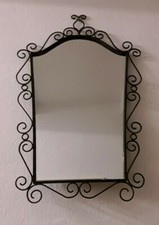 Spiegel Wandspiegel Rahmen schmiedeeisen schwarz filigran vintage 70er Sammler