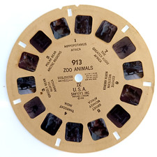 VIEW-MASTER 3D REEL ⭐ ZOO ANIMALS ⭐ Polar Bear, Arctic, Coyote, Tiere Stereo 913