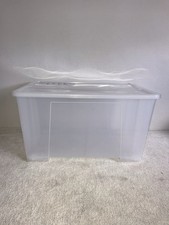 Ikea SAMLA Box mit Rollen 130 Liter 78 x 56 x 43 Transparent mit Deckel