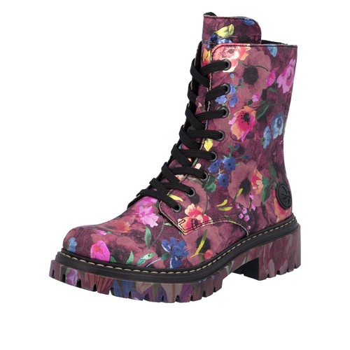 Rieker biker boots flowers - biker,