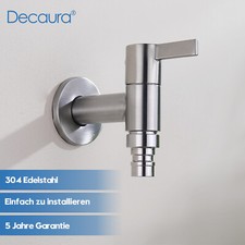Decaura Edelstahl Kaltwasser Wasserhahn Wandmontage Bad Garten Kalt Wasserhahn