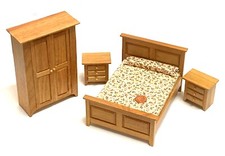 Puppenhaus Holz Schlafzimmer