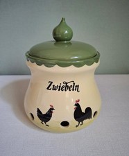Zeller Keramik - Hahn und Henne - Zwiebel Topf mit Deckel ca. 20 cm hoch TOP