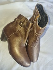 Vitaform  Hirschleder Damenschuhe Stiefelette  Gr.39  Uk 6 Dunkelgold