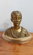Bronze Grande Dame Patricienne Florentine Grang ColomboBronze Vergoldet Signiert