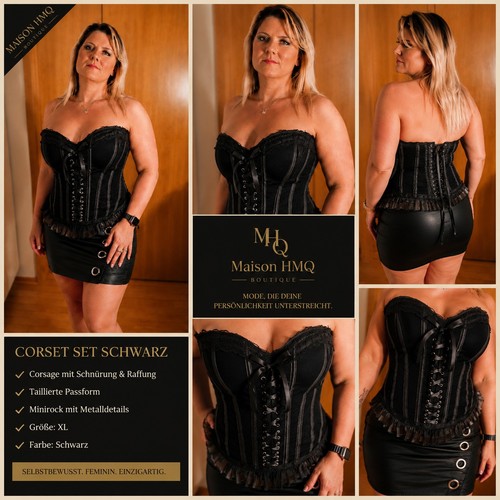 Damen corset set schwarz - corset,