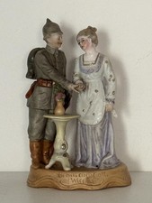 1.WK Porzellan Figur Soldat mit Pickelhaube Abschied an die Front