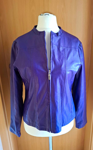 Damen jacke kunstleder lila - jacke,