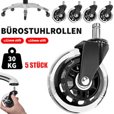 5ER SET BÜROSTUHLROLLEN 10MM & 11MM HARTBODENROLLE STUHLROLLEN DREHSTUHLROLLEN