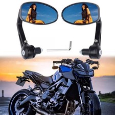 Motorrad Lenkerendenspiegel Spiegel Rückspiegel CNC E-Geprüft 7/8" Schwarz