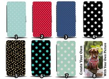 Polka Dot Flip Wallet Case Punkte Muster Design Punkte Rot Schwarz Weiß Grün Gold