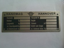 Nameplate sign Hanomag tractor