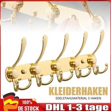 5 Haken Hakenleiste Garderobenhaken Wandgarderobe Hacken Edelstahl KleiderHacken