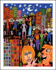 Street Action Stadt New York PopArt Hunde Kunstdruck Poster Plakat Rizzi 26