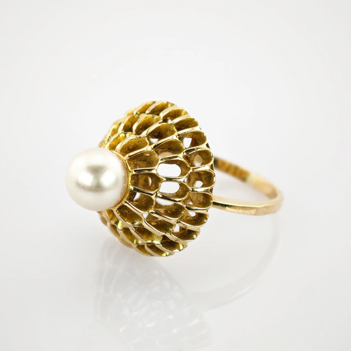 Goldring mit perle stil der - stil,