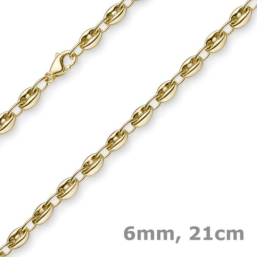 6mm ankerkette armband - 6mm,