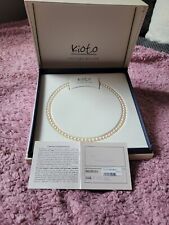 Perlenkette echt mit 750 Weiß-gold Verschluss Kioto ungetragen mit Zertifikat