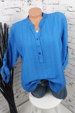 Italy Damen,luftige Bluse,Tunika,Royalblau,gestreift,Oversized ,bis gr.40/42