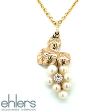 Anhänger Brillant Perlen 416er Gelbgold 10kt Kettenanhänger Weintrauben 1133