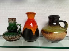 3 x VINTAGE Keramik Vasen Fat