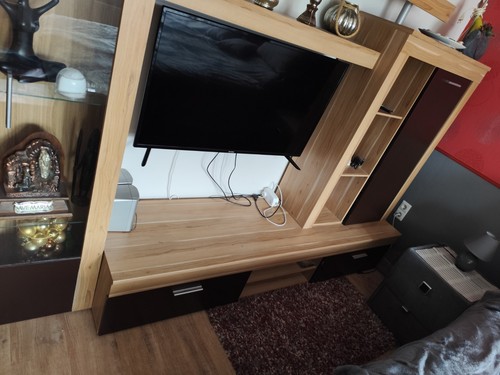 Wohnwand gebraucht 90m beige - wohnwand,