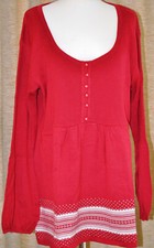 Long Pullover Rot Größe 48