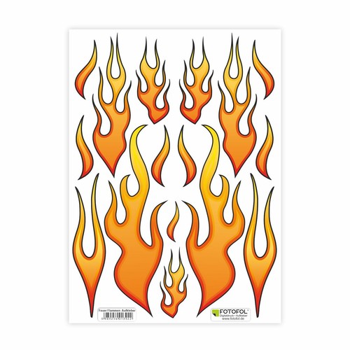 Feuer flammen aufkleber set - set,