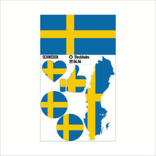 Schweden Sticker Set 6er Pack