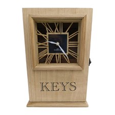 Schlüsselkasten mit Uhr Holz