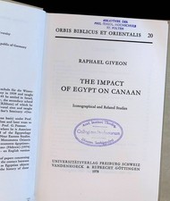 The Impact of Egypt on Canaan: Iconographical and related studies Orbis Biblicus