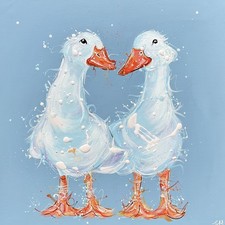 Gänse auf blauem Original