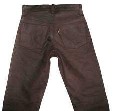 schmale " PANTERA " Lederjeans / Nubuk- Lederhose in dkl.- braun ca. W27" /L29"