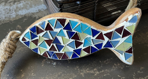 Fisch skulptur mosaik - glas, zum