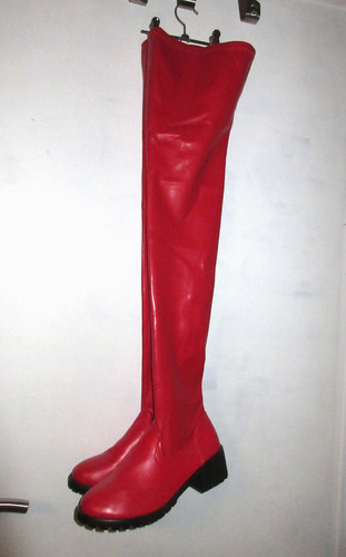 Kunstleder stiefel rot - kunstleder,