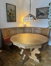 Eckbank, Eiche massiv, runder