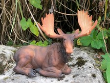 Elch liegend Rentier Garten Figur Winter  Kanada  Deko Weihnachten Kopf rechts
