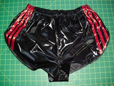 Glanznylon Sprintershort PVC beschichtet Shiny glossy Gr.L Neu schwarz