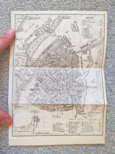 Antike Landkarte von Metz 1889