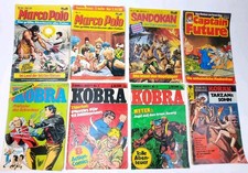 8x Marco Polo Sandokan Captain Future Korak Tarzans Sohn & Kobra mit Poster 70er
