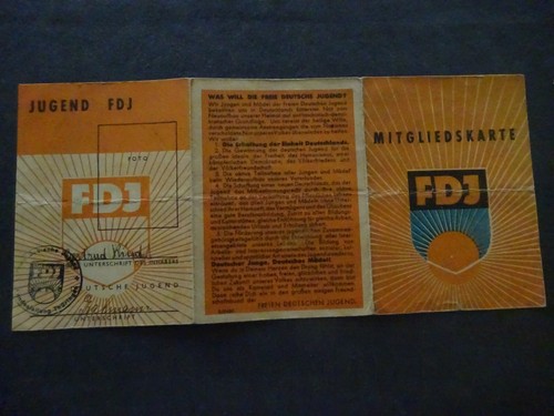 Fdj ausweis schmalkalden - fdj,, ausweis,