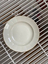 tiefer Porzellan Teller Manufaktur Fürstenberg cremeweiß vergoldeter Rand 33 cm 